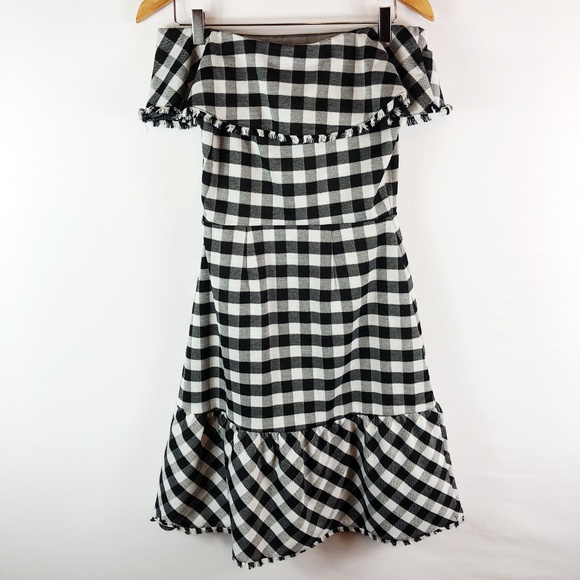 Ann Taylor Black and White Gingham Midi Dress - Picture 5 of 11